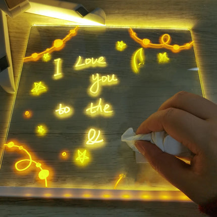 Personalized LED Lamp Acrylic Message Note Board Erasable Children‘s Drawing Board Lovely Bedroom Night Light Kids Birthday Gift