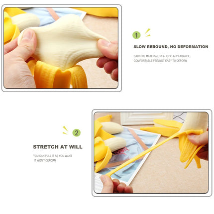 Cute Spoof Peeling Banana Squish Fidget Toys Kneading Squeeze Stress Reliever Toys Kids Stress Relief Finger Squeeze Games