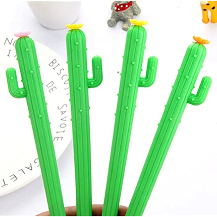 24 Pcs Wholesale Creative Cactus Black Gel Ink Pens Five Novel Stylesncute Fun Writing Pens School Office Student Supplies