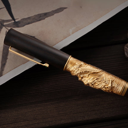 Hongdian N24 Fountain Pen EF F Nib Golden Dragon Year Limited Carving exquisite business Gift Pen school office writing supplies