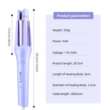 Tinsol 2 in 1 Automatic Hair Curler 32MM Auto Rotating Ceramic Hair Roller Professional Curling Iron Curling Wand Hair Waver