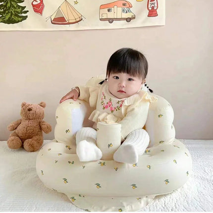 Infant Shining Baby Inflatable Sofa Children Puff Portable Bath Chairs PVC Multifunctional Seat Practice Sitting Bath Stool