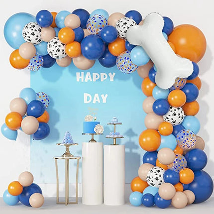 121Pcs Dog Paw Balloons & Bone Balloon Birthday Balloons Garland Arch Kit for Boys Girls Bluey Theme Birthday Party Decorations