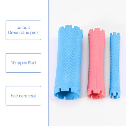 100Pcs/Set 10 Sizes Hair Perm Rods Kit Cold Permanent Bar Plastic Curlers Rollers Set Wave Fluffy Corn Hair Maker Styling