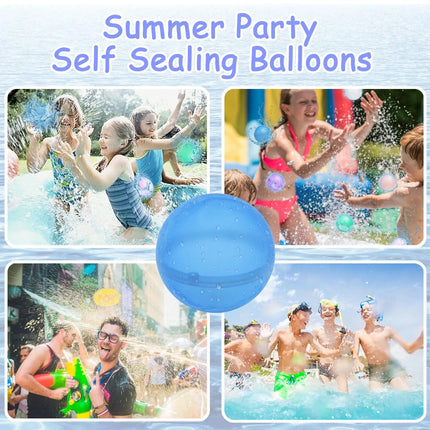 48PCS Water Balloon Reusable Toys,Water Ball for Kid,Soft Silicone Water Balloon Quick Fill,Kids Adult Water Game Summer Party