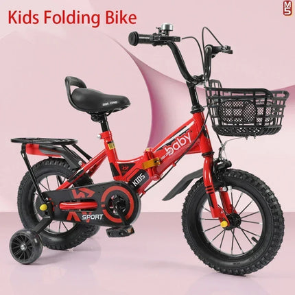 12-20Inch Foldable Bike Bicycle Trailer with Adjustable Seat Safety Wheels Protective Fenders Bike Birthday Gift for Kids