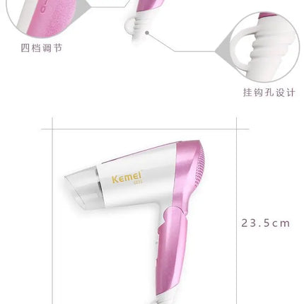 kemei hair dryer KM-6833 foldable hair dryer for student and travel