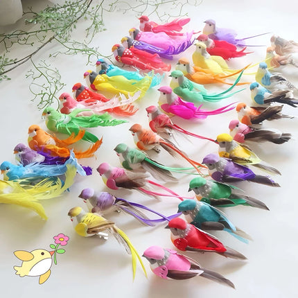 Random Artificial Birds Fake Foam Animal Simulation Feather Birds Models DIY Wedding Home Garden Ornament Decoration