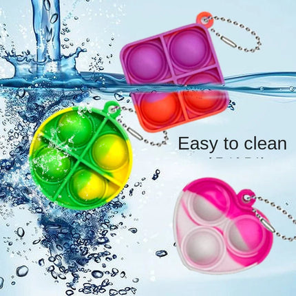 20Pcs Mini Pop Keychain Toddler Sensory Fidget Toys Bulk for Classroom Prizes Kids Birthday Party Favors Goodie Bag Stuffers