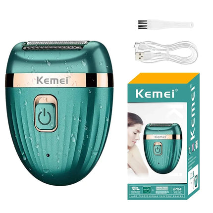 Kemei Rechargeable women electric shaver female razor facial leg bikini trimmer hair remover body lady shaver for women wet&dry