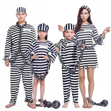 Cosplay Halloween Ghost Festival Prisoner Clothes Sexy Violent Male Prisoner Adult Male Prisoner Uniform Children Prisoner Suit