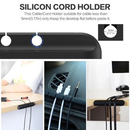 NNBILI Cable Holder Clips Cable Organizer Silicone USB Cable Winder Management Clips Self Adhesive for Mouse Keyboard Headset