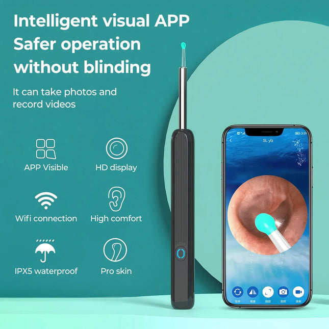 Wireless Smart Visual Ear Cleaner 1080P Ear Stick Otoscope NE3 Ear Wax Removal Tool Earpick Camera Ear Endoscope for iOS Android