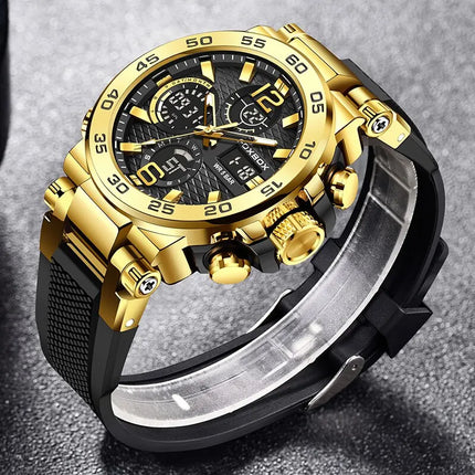 FOXBOX Business Watch Men Fashion Diver Watch Men Top Brand Luxury Sport Waterproof Military Chronograph Relógio Masculino+BOX