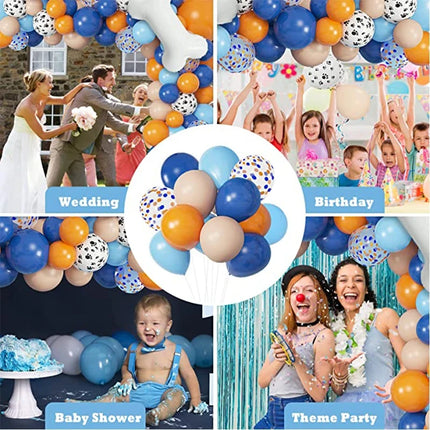 121Pcs Dog Paw Balloons & Bone Balloon Birthday Balloons Garland Arch Kit for Boys Girls Bluey Theme Birthday Party Decorations