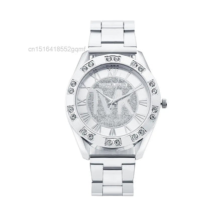 Luxury TOP TVK Women Watch Golden Stainless Steel Bracelet Diamond Water Resistant Roman Digital Ladies Men Quartz Watches Gift