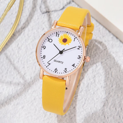 5PCS Women's Watch Bracelet Set Earrings Necklace Ring Instagram Style Simple Casual Fashion Watch Women's Wristwatch Gift