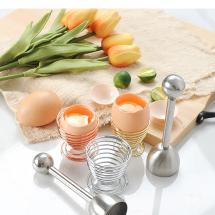 1pc Spring Egg Holder Cup Stainless Steel Elastic Steamed Egg Rack Rice Layer  Boiled Egg Storage Stand Tray Kitchen Tools